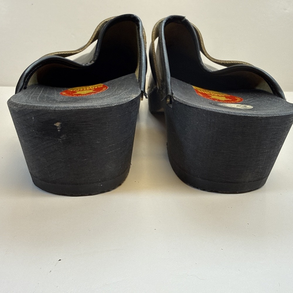 Simone Orthopaedic Clogs EU 39 / US 8-8.5 Black Leather Wooden Mules - Holland - Picture 12 of 12